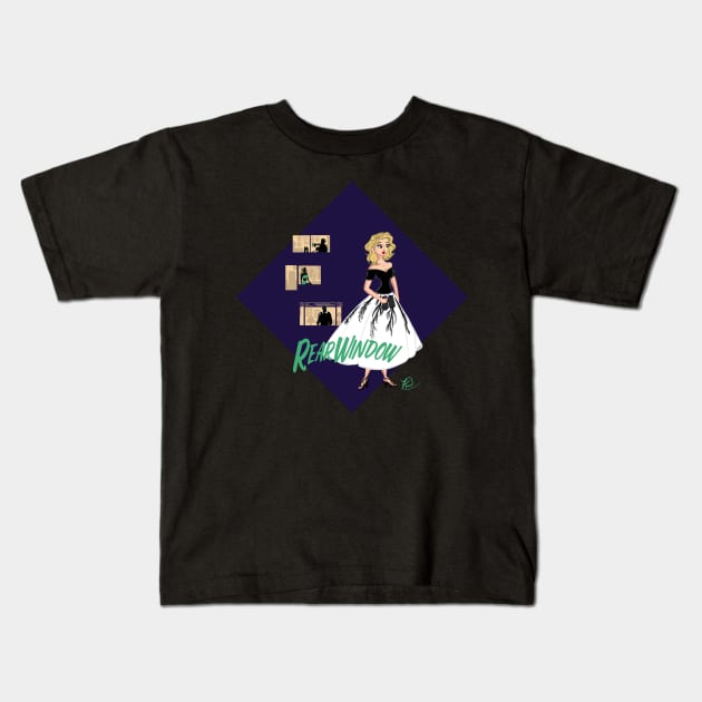 Rear Window Kids T-Shirt by Art_byKay